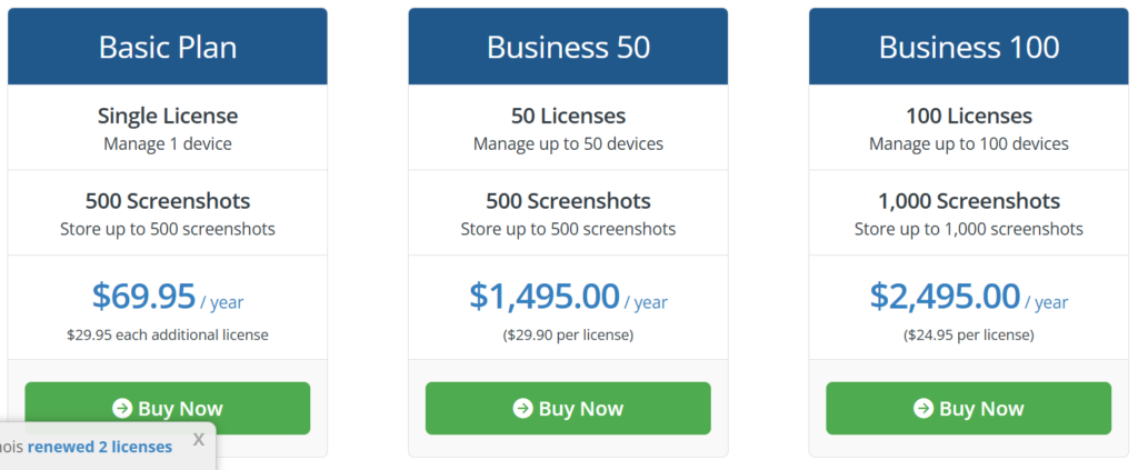 pricing plan for SentryPC image