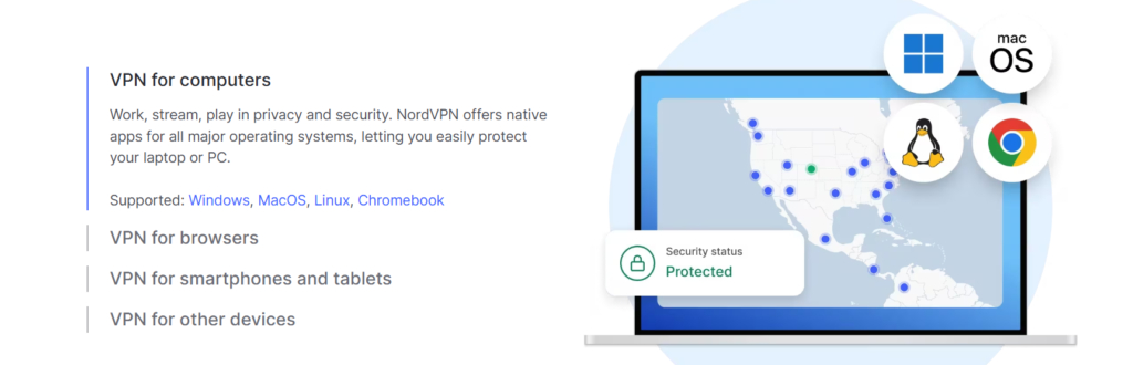 image Showing global server locations fot NordVPN 