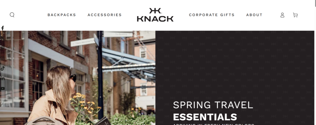 Knack Bags official website for exclusive deals.